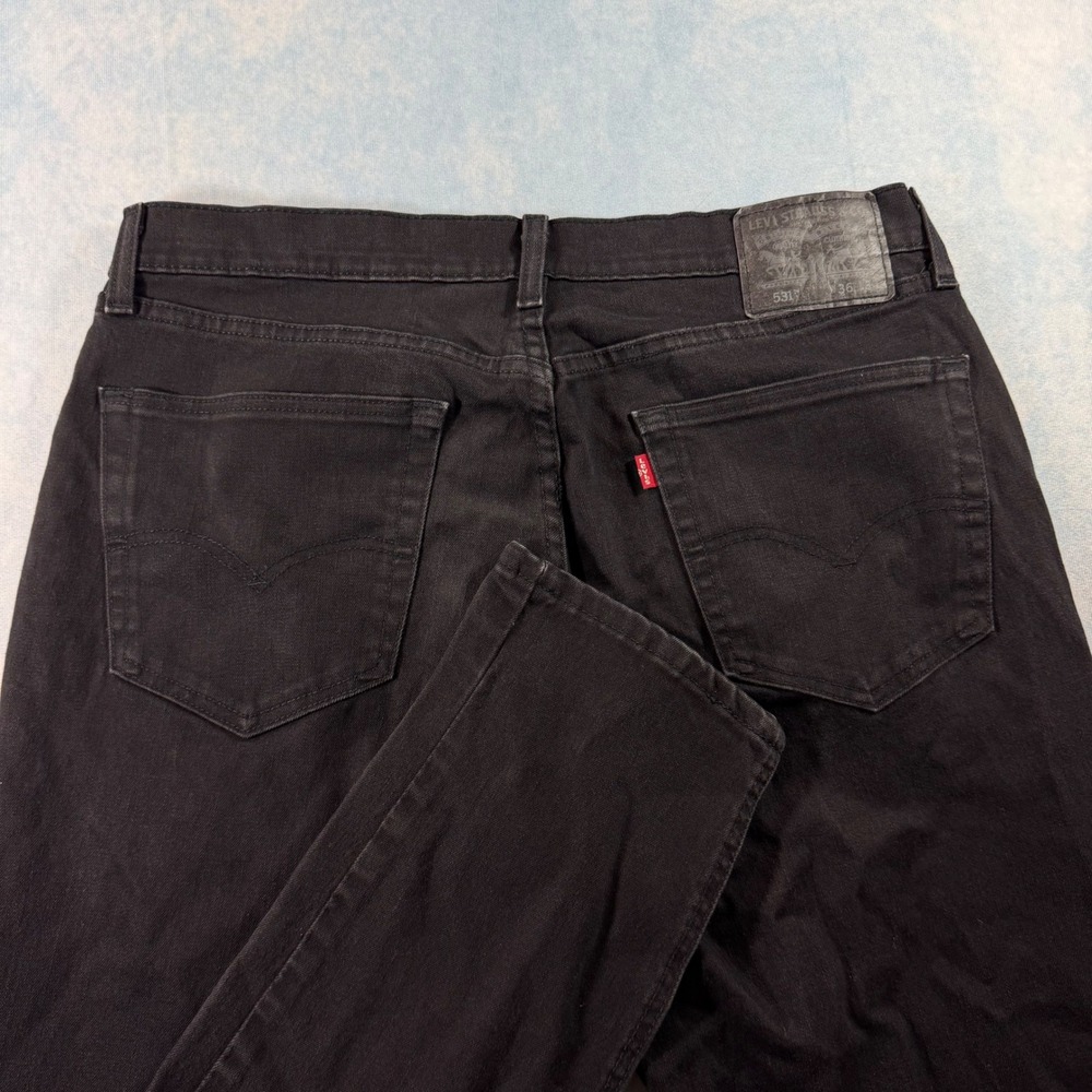 Levi's 531 Athletic Slim Jeans Mens 36x34 Black Excellent Stretch Denim
